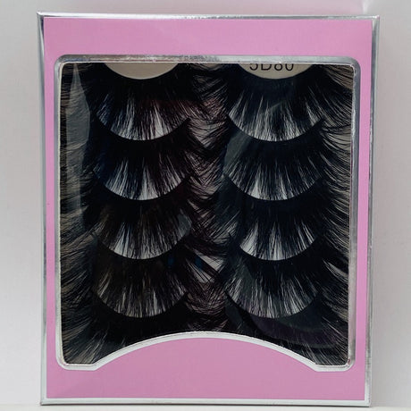 5D 25mm 5 Pairs Mink Eyelashes Multi-Layer Lengthening Thick Thickened False Eyelashes - V.I.P Digital Presence