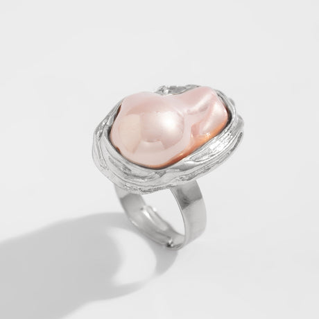 New Baroque inlaid irregular pearl rings, retro irregular alloy rings - V.I.P Digital Presence