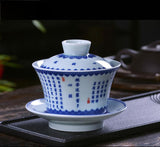 Ceramic set, three talents, covered bowl, old clay, retro kung fu tea set, tea bowl, underglaze tiger cup, Jingdezhen - V.I.P Digital Presence