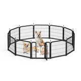 Outdoor 12 piece dog fence, 24 inch portable indoor game fence for small dog pets. Black, 22.2 inches wide x 23.6 inches high. - V.I.P Digital Presence