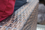 5 Pieces Outdoor Patio Garden Brown Wicker Sectional Conversation Sofa Set - V.I.P Digital Presence