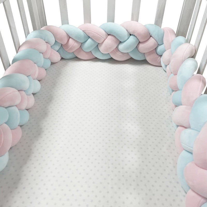 Woven baby bed surround anti-collision strip four strand Fried Dough Twists braid wrapped around the bed surround ins baby child - V.I.P Digital Presence