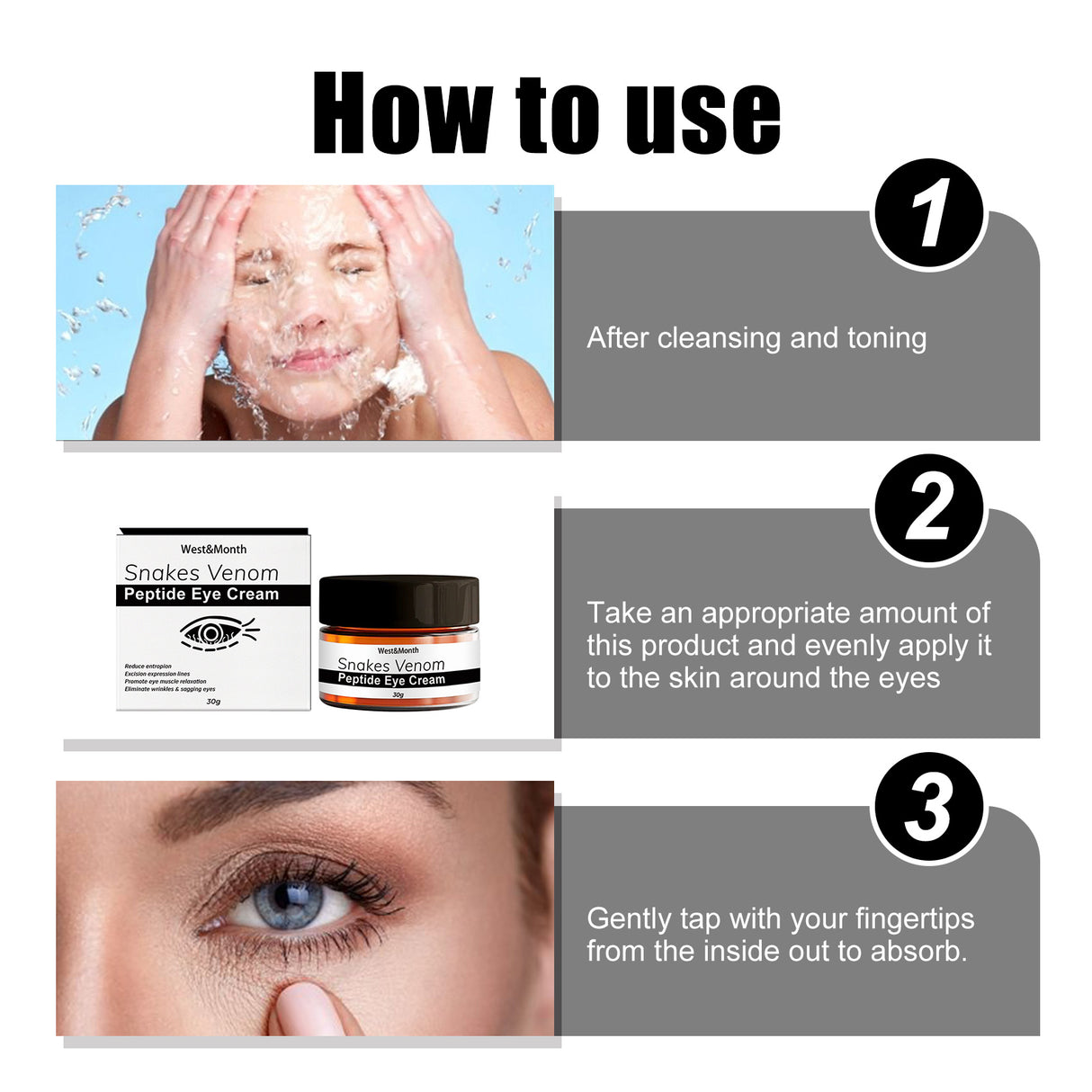 Snake Venom Peptide Eye Cream Gently Nourishes Skin, Reduces Fine Lines, Hydrates And Moisturizes Eye Cream - V.I.P Digital Presence