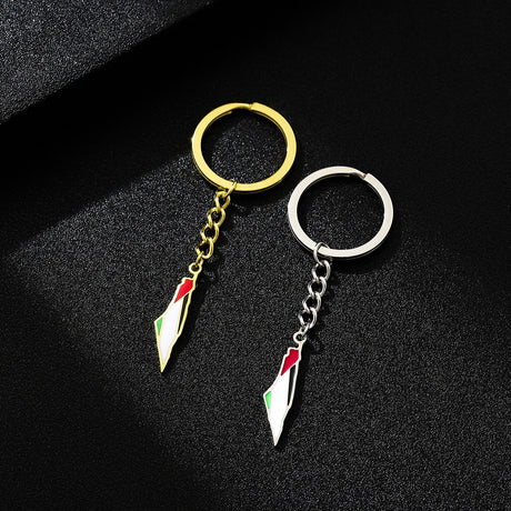 Palestine Israel Map Flag Keychain Accessories Decoration Men's and Women's Ethnic Style Versatile Stainless Steel Accessories - V.I.P Digital Presence