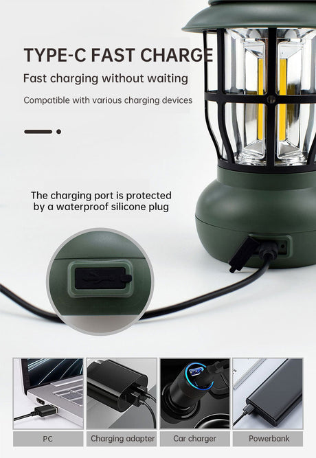 Camping Ligjt Outdoor  Ambience Lighting Camping Light Vintage Horse Light Gift USB Charging Tent Camp Lamp - V.I.P Digital Presence