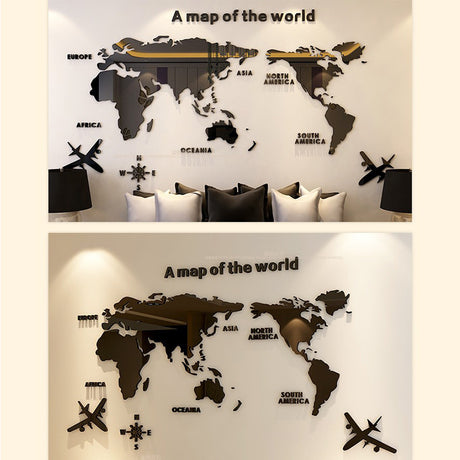 Creative Home Background Wall Stickers Acrylic 3D Wall Stickers Living Room TV Background M70- Map - V.I.P Digital Presence