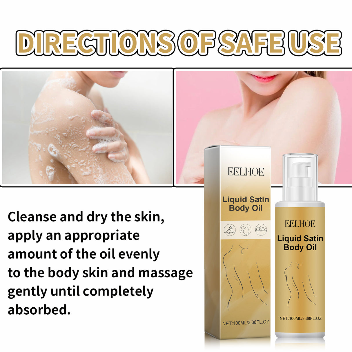 Liquid Satin Body Oil, Deeply Moisture Reduce Wrinkle Skin Flabby Elastic - V.I.P Digital Presence