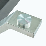 Dining table Modern tempered glass dining table Large modern office desk with silver plated metal legs and MDF crossbars - V.I.P Digital Presence