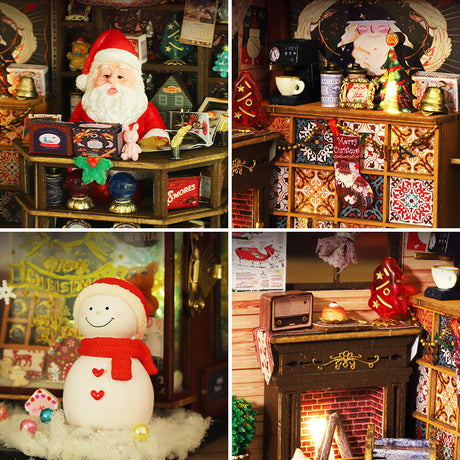 DIY Wooden Merry Christmas Wonderland Dollhouses Miniature Kits With LED Light Home Decoration For Adult Xmas Handmade Gifts - V.I.P Digital Presence