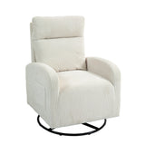 JiaDa Upholstered Swivel Glider.Flannel fabric.Rocking Chair for Nursery in Beige.Modern Style One Left Bag - V.I.P Digital Presence