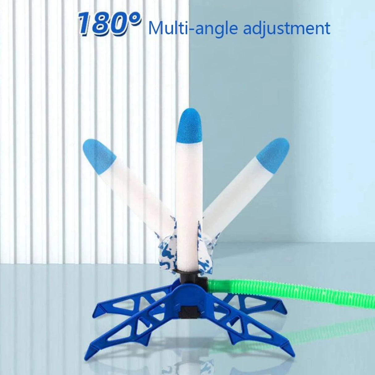 Lanzacohetes de plástico para niños, juguete educativo de ciencia al aire libre, con aire a presión, multijugador, regalo, 3 cohetes