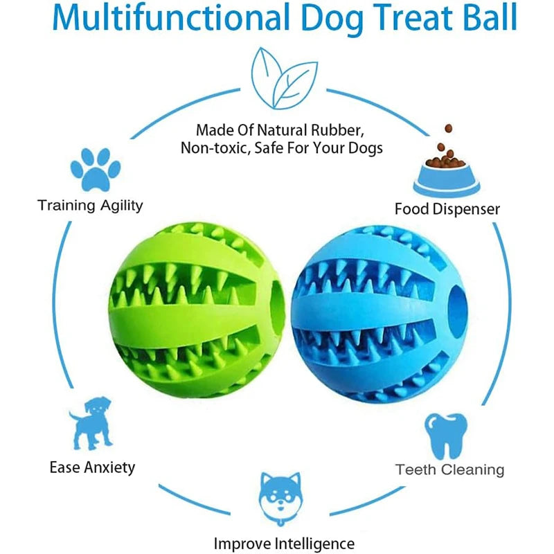 Dog Toy Ball Interactive Rubber Balls Puppy Chewing Toys Pet Tooth Cleaning Ball Cats Pets Food Treat Feeder Silicone Balls Toy - V.I.P Digital Presence