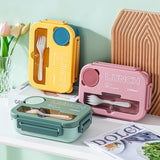 Microwaveable sealed lunch box with compartments and sauce box with cutlery - V.I.P Digital Presence