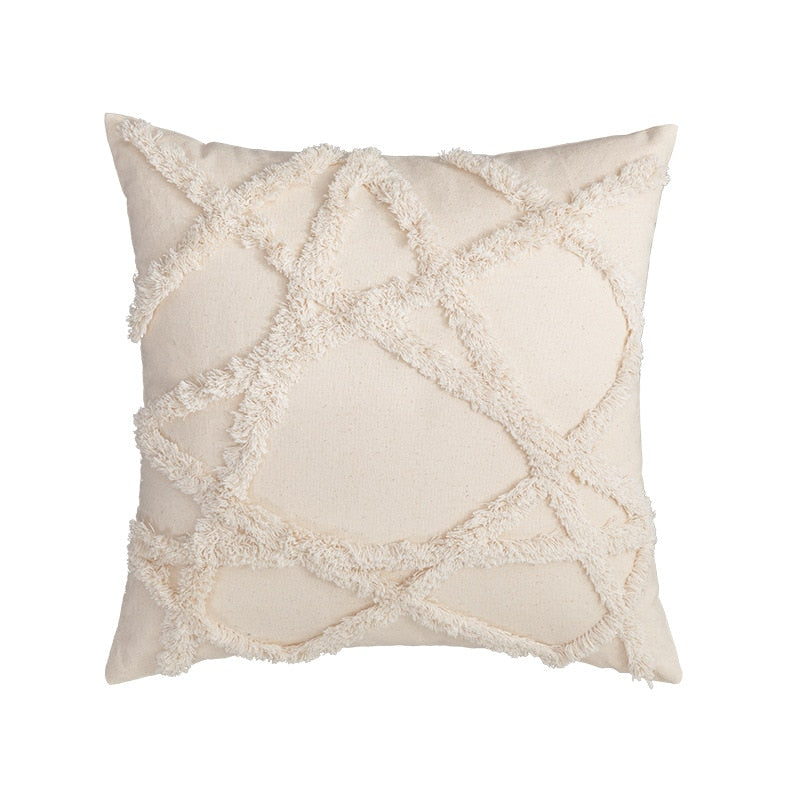 Tassels Cushion Cover 45x45cm Beige White Pillow Covers Decorative Pillow Case Square Home Boho Decor Macrame Pillowcase - V.I.P Digital Presence