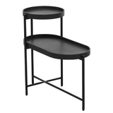 2-Tier Black Side Table with Storage Sofa Table for Living Room Metal Frame & Wooden Desk End Table - V.I.P Digital Presence