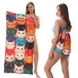 Two-in-One Foldable Beach Towel Printed Bath Towel All-In-One Beach Towel with Storage Bag - V.I.P Digital Presence