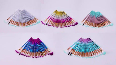 20 sets of diamond transparent handle eye shadow makeup brush multifunctional eye makeup tool - V.I.P Digital Presence