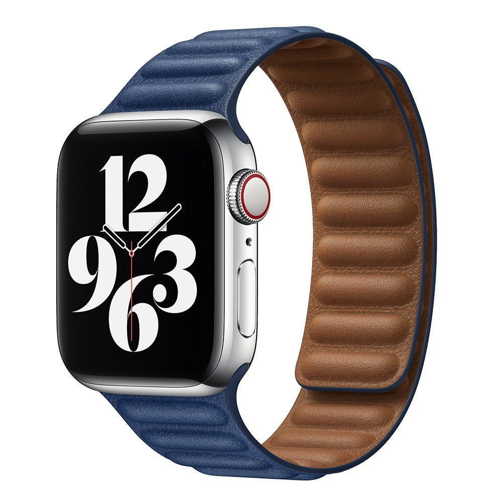 Suitable For iwatch8 Watchband S7 SE 6/5/43 Magnetic Suction New Leather Loopback Chain Apple Watch Wristband - V.I.P Digital Presence