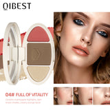 QIBEST High Gloss Repairing All-In-One Plate Matte Brightening Glitter Powder Blush Rouge Plate Powder Cake Repairing Plate - V.I.P Digital Presence