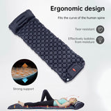 Colchoneta inflable doble para dormir para exteriores, con almohada y bomba incorporadas, para acampar, hacer mochilerismo y hacer senderismo.
