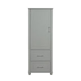 Tall Bathroom Storage Cabinet, Freestanding Storage Cabinet with Two Drawers and Adjustable Shelf, MDF Board , Grey - V.I.P Digital Presence