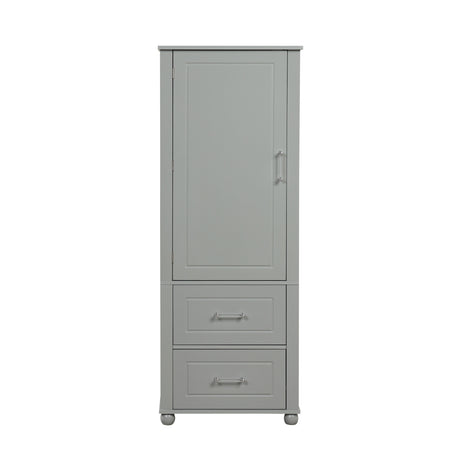 Tall Bathroom Storage Cabinet, Freestanding Storage Cabinet with Two Drawers and Adjustable Shelf, MDF Board , Grey - V.I.P Digital Presence