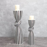 Creative Irregular Resin Candle Holder Living Room Desktop Black White Stripe Candle Holder Decoration Home Candle Container - V.I.P Digital Presence