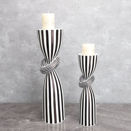 Creative Irregular Resin Candle Holder Living Room Desktop Black White Stripe Candle Holder Decoration Home Candle Container - V.I.P Digital Presence