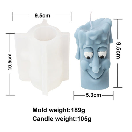 Silicone mold Halloween funny expression candle mold cylindrical happy and angry smiling face aromatherapy plaster model - V.I.P Digital Presence