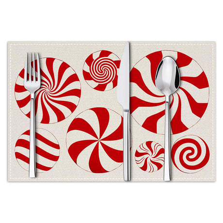 Christmas meal mat linen candy letter printed table mat living room dining table decoration insulation mat - V.I.P Digital Presence