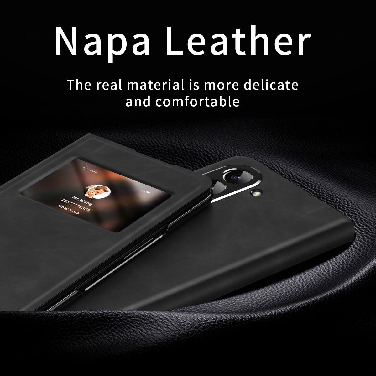 Suitable for Samsung Fold6 phone case folding FOLD5 protective case pure pigment leather 5G business full package anti drop leather case - V.I.P Digital Presence