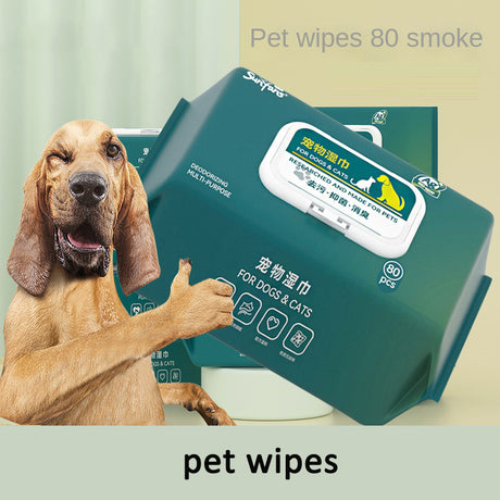 Pet Wet Wipes 80 Sheets Dog Cat Wet Tissues No Rinse Cleaning Eye Tear Stains Body Supplies Wet Tissues - V.I.P Digital Presence