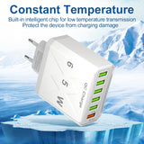 Standard 65W fast charging Korean standard mobile phone charger 6USB multi port fast charging head travel charger