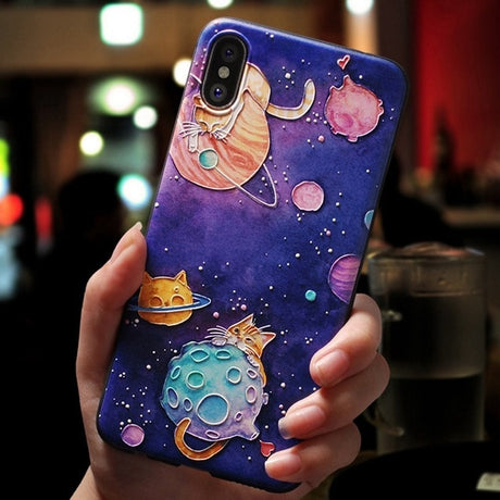 Eqvvol Cute 3D Emboss Cartoon Patterned Phone Case For iphone X 8 7 6 6S Plus Cases Soft Silicone Cover For iphone 5 5s SE Coque - V.I.P Digital Presence