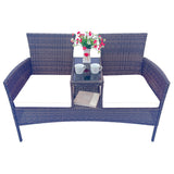 Wicker Patio Conversation Furniture Set Outdoor Furniture Set with Removable Cushions & Table - V.I.P Digital Presence