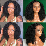 Wig Female Curly Hair Black Small Curly Curly Wig High Temperature Silk Chemical Fiber Front Lace Headgear - V.I.P Digital Presence
