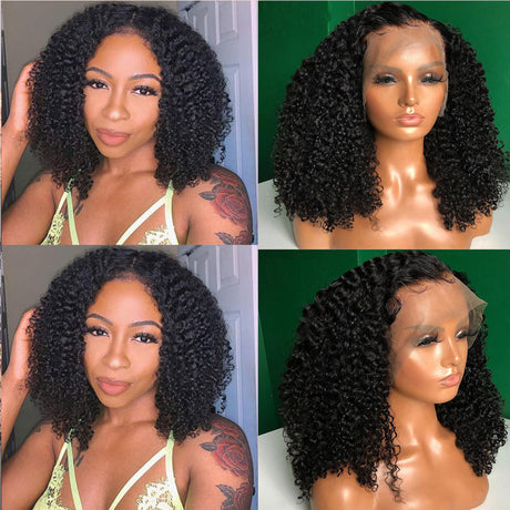 Wig Female Curly Hair Black Small Curly Curly Wig High Temperature Silk Chemical Fiber Front Lace Headgear - V.I.P Digital Presence