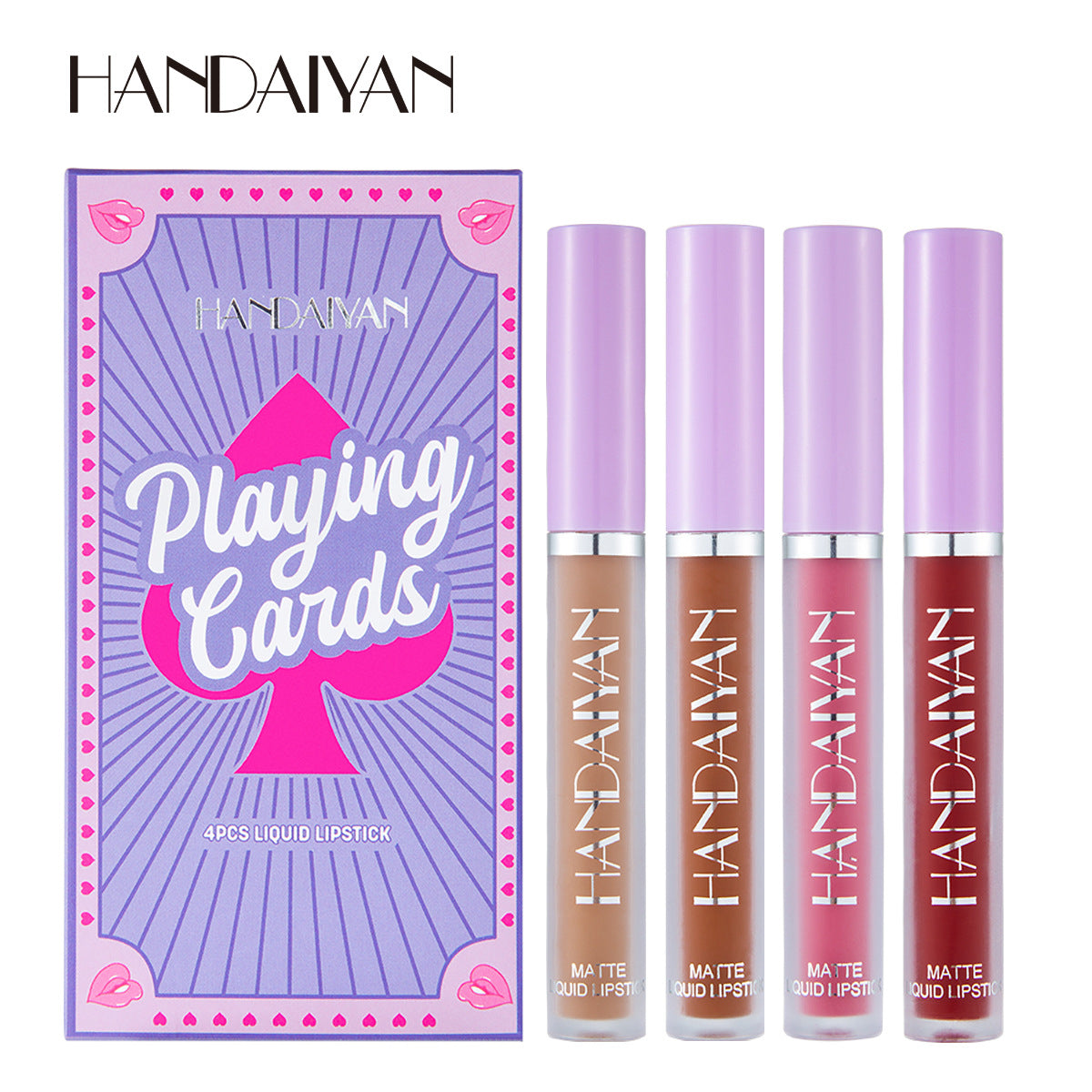 HANDAIYAN Playing Card Lipstick Set Of 4 Matte Matte Non-Stick Cup Lipstick Lipstick - V.I.P Digital Presence