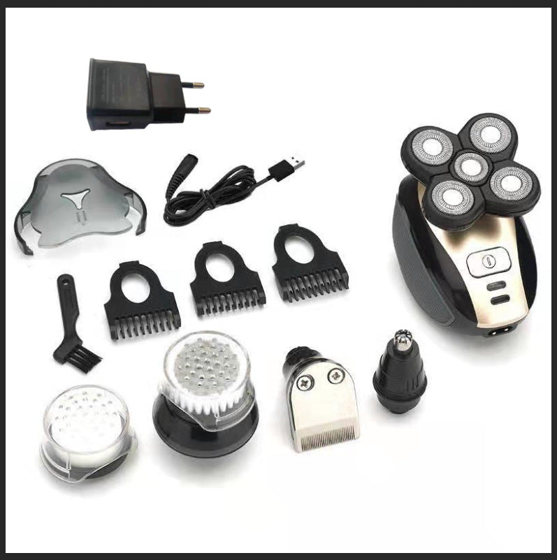 Multifunctional 5-Head Shaver Rechargeable Razor Water Washing Bald Head Machine Five-In-One Razor - V.I.P Digital Presence