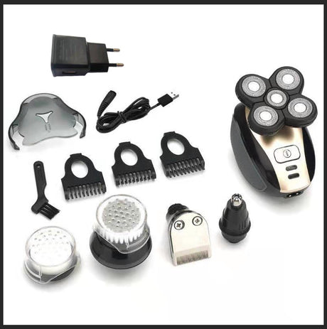 Multifunctional 5-Head Shaver Rechargeable Razor Water Washing Bald Head Machine Five-In-One Razor - V.I.P Digital Presence