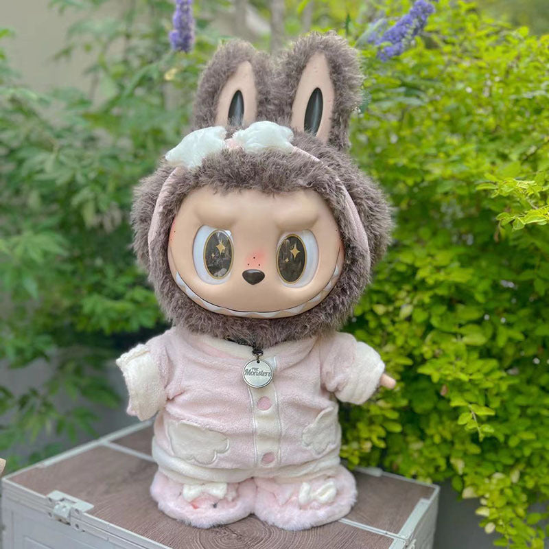 Ropa con diseño LABUBU de 58 cm, ropa de muñeca ZIMOMO, juguete de peluche LABUBU de goma, ropa linda