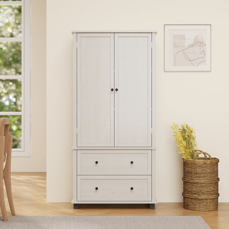 70 inch high kitchen pantry storage cabinet with 2 drawers and 3 shelves, large storage cabinet (antique white) - V.I.P Digital Presence