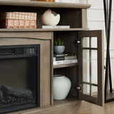 Classic TV Media Stand Modern Entertainment Console with 23" Fireplace Inset for TV Up - V.I.P Digital Presence