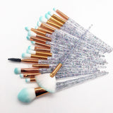 20 sets of diamond transparent handle eye shadow makeup brush multifunctional eye makeup tool - V.I.P Digital Presence