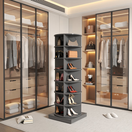 new 360 gray rotating shoe cabinet with 7 layers can accommodate up to 28 Paris shoes - V.I.P Digital Presence