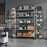 5 Tier 6000lbs Heavy Duty Adjustable Storage Rack Metal Shelf Wire Shelving Unit Chrome - V.I.P Digital Presence