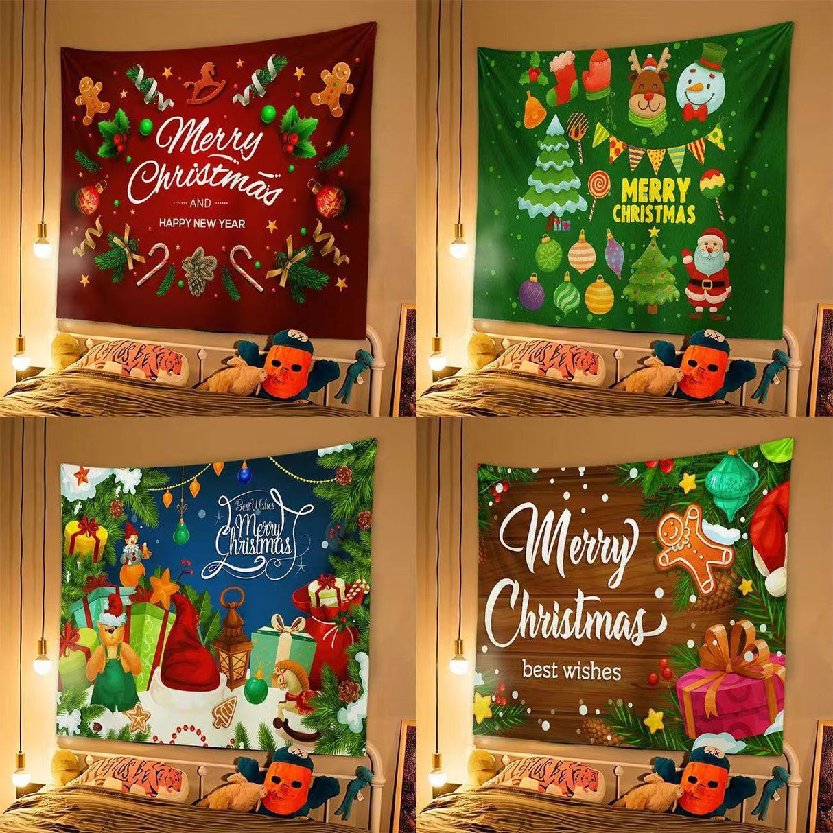 New Christmas Background Cloth, Christmas Tapestry, Christmas Party Event Decoration Hanging Cloth, Christmas Hanging Cloth - V.I.P Digital Presence
