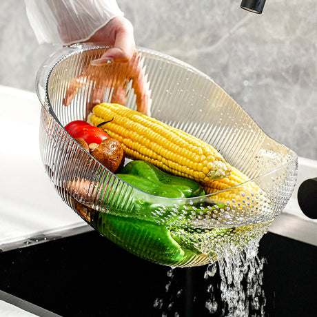 Household washing basket basin plastic drain basket wash fruit basin rice basket storage basket - V.I.P Digital Presence