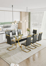Dining table Modern tempered glass dining table Large modern office desk - V.I.P Digital Presence