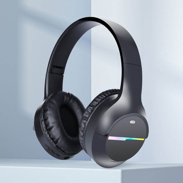 Head mounted wireless Bluetooth earphones with heavy bass M9 luminous sports game - V.I.P Digital Presence